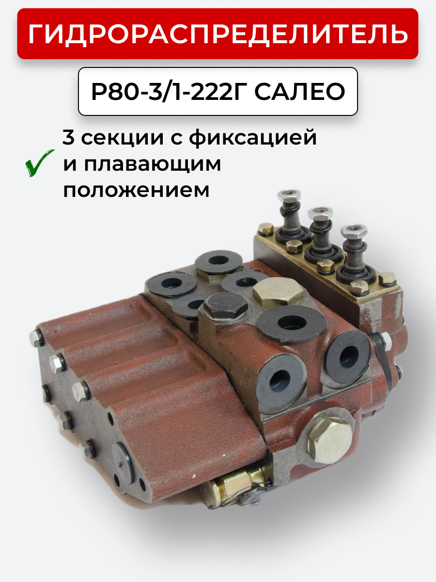 Гидрораспределитель Р80-3/1-222Г (170 М) с г/замком чугун Гомель "САЛЕО" (МТЗ)
